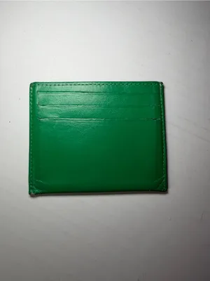 Anne Klein Emerald Green Leather Card Case with Embossed Logo thumbnail 2