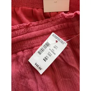 Aeropostale Crochet Inset High Low Maxi Skirt Womens M Pink Boho Rayon Gauze thumbnail 7