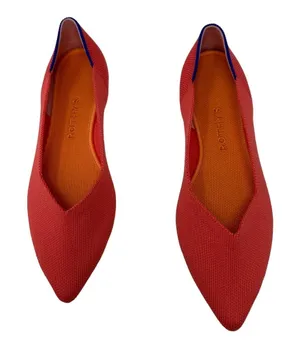 Rothy’s The Point Coral Pink Knit Ballet Flats Size 7.5 thumbnail 1