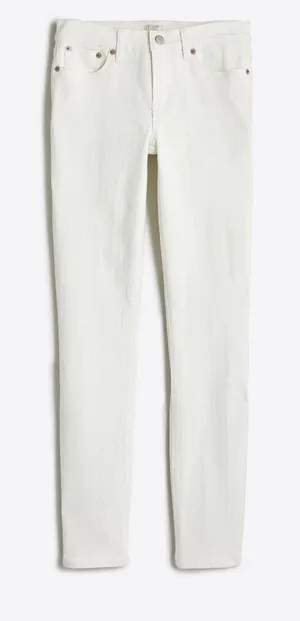 NWT J. Crew 8" Midrise Skinny Jean in White Denim thumbnail 1