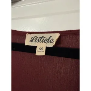 Listicle Fall Burgundy deep v dress for fall thumbnail 2