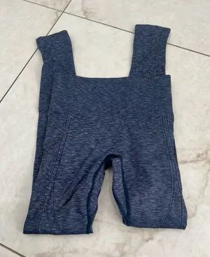 NEW ALALA Blue Ribbed Leggings Size Small thumbnail 1