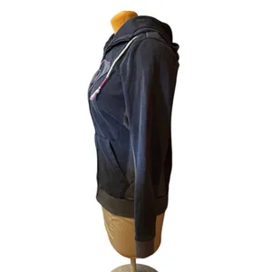 Roxy Women's Charcoal Zip-Up Hoodie with Pink Logo Accents M medium vtg thumbnail 2