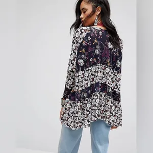 Free People Boho Chic Floral Tunic Top thumbnail 3