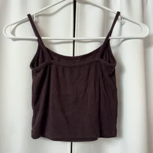 SheIn Dark Brown Ribbed Sleeveless Crop Camisole Tank Top Size Small thumbnail 2