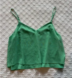 Women's green camisole blouse tank top thumbnail 1