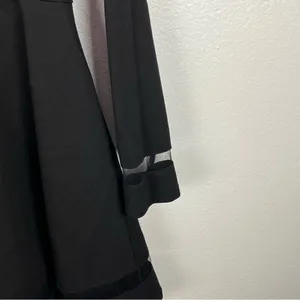 LULUS Leader Black Mesh Long Sleeves Skater Dress Size Large Neutral Boho Gala thumbnail 5