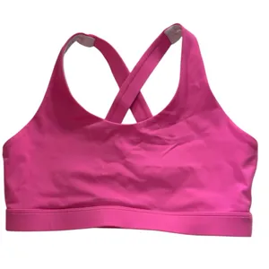 Running Girl Vivid Pink Scoop Neck Strappy Sports Bra Mesh Lined Sz M No Pads thumbnail 3