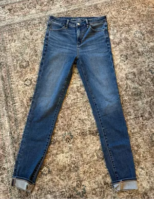 American Eagle Outfitters Women's Skinny Jeans - Medium Blue Wash thumbnail 1