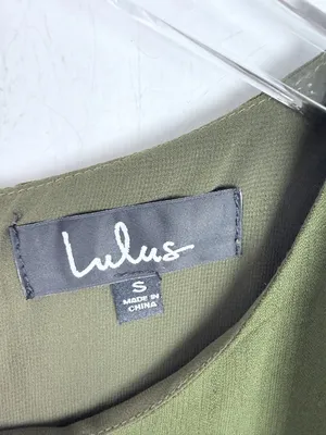 NWT Lulus Shift and Shout Dress Short Sleeves Mini Olive Green Size Small S NEW thumbnail 4