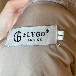 FLYGO Women’s Gray Faux Fur Short Jacket Snap Front Collared Pockets Size L A475 thumbnail 4