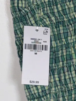 Old Navy Green Plaid Smocked Peplum Tank thumbnail 3