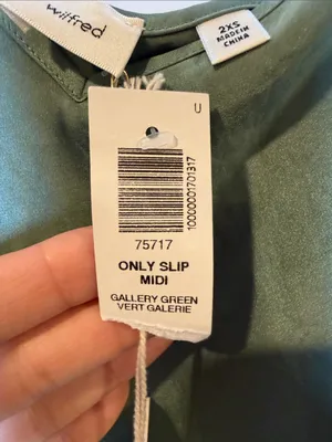 Aritzia Wilfred Satin Slip Midi Dress - Sage Green new with tags thumbnail 8