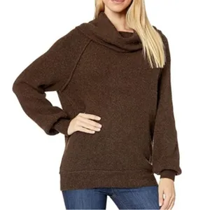 Free People Echo Beach Pullover Sweater in Brown Size Medium thumbnail 2
