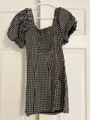 Black gingham mini dress thumbnail 2
