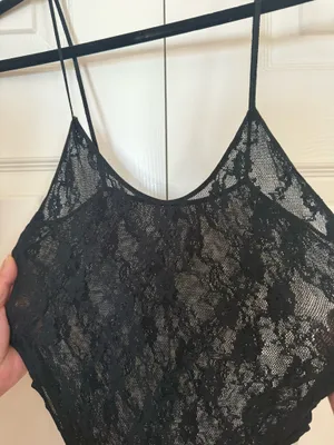 Sheer Black Lace Bodysuit thumbnail 1