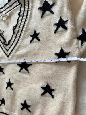Rock N Rags THE SWEET LIFE SWEATER CREAM WITH BLACK STARS Size S thumbnail 12