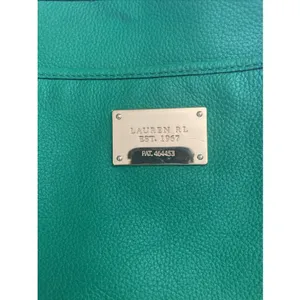 Lauren Ralph Lauren Leather Pebbled Crossbody Green Gold Hardware thumbnail 3