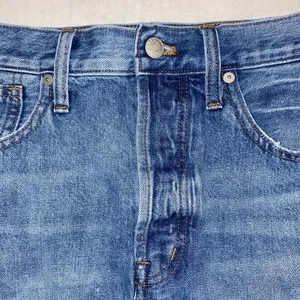 Madewell Womens 28 Rigid Denim‎ Relaxed Mini Skirt in Rosehill Wash Blue Raw Hem thumbnail 4