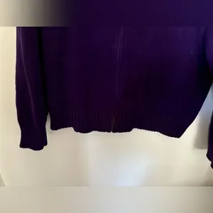 Lauren Ralph Lauren Cotton Sweater Purple Full Zip Turtleneck Large thumbnail 7
