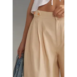 Anthropologie Maeve High Rise Utility Barrel Trouser Pants in Khaki Tan Size 0 thumbnail 2