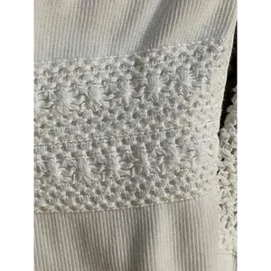 Vintage Prana Cream Blouse Womens Medium Used Organic Cotton Crochet Top thumbnail 5