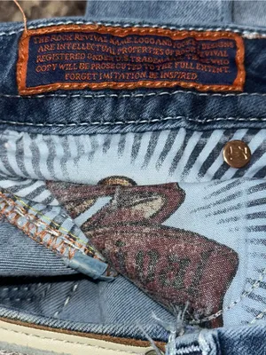 Rock Revival Denim Women’s Size 26 Blue Straight Leg Distressed Embellished Flap thumbnail 8