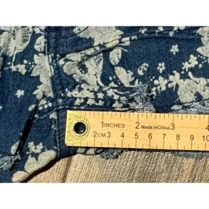 Vintage Mudd Blue Floral Shortie Low Rise Denim Shorts Frayed Hem Size 0 Y2K thumbnail 6
