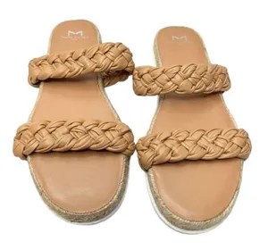 Marc Fisher Sandals Size 7.5‎ Tan Leather Jaimee Espadrille Double Strap thumbnail 1