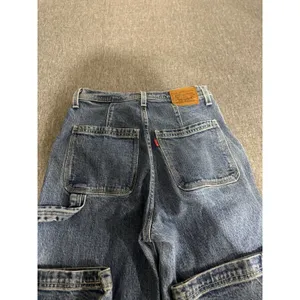 Levi's Premium Ribcage Straight Cargo Style Jeans Sz 26 thumbnail 12