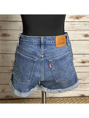 Levi's Wedgie Short medium wash cuffed denim jean short Size 27 coastal cowgirl thumbnail 7