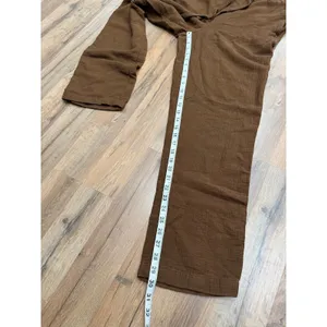 Zara‎ Brown Textured Drawstring Pants Elastic Waist Tapered Women's M thumbnail 7