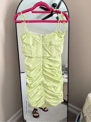 Oh Polly sunshine retreat strappy corset mini dress lime green size 6 thumbnail 6
