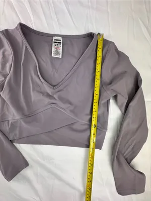 Gymshark Lavender Wrap-Front Long Sleeve Crop Top thumbnail 6