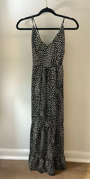 Amazon maxi dress leopard print black and white thumbnail 1