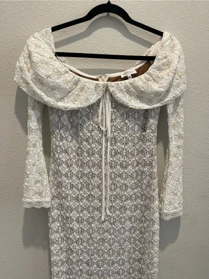 Worth Collective Ella Lace Maxi Dress size Large L Tiny Yellow Floral Print nwot thumbnail 8