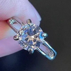 Clear cubic zirconia S925 silver ring size 6 thumbnail 7
