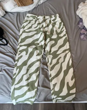 SheIn Green Zebra Jeans thumbnail 1