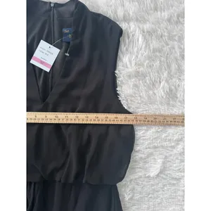 Just Tylor Women's Size(10)‎ Dress High Low Midi Chiffon Black with Bow thumbnail 3