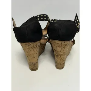 Womens High Heels Wedge Ankle Strap Open Toe Black Party Pump Heel Sandals 5 C1 thumbnail 6