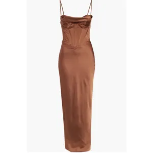 New!‎ House of CB Charmaine Corset Maxi Dress Brown Sz Large+ Cup $285 thumbnail 4