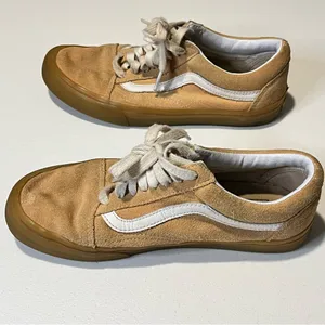Vans Old Skool Low-Top Skate Shoes Tan Suede Size 8 thumbnail 3