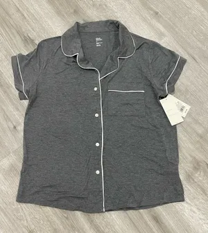 Stars Above gray short sleeve button up pajama top thumbnail 1