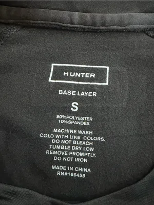 Hunter Women’s Black Base Layer Long Sleeve Performance Top Size Small thumbnail 4