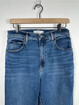 Abercrombie &‎ Fitch The Flare Ultra High Rise Jeans Medium Wash Size 30 Long thumbnail 4