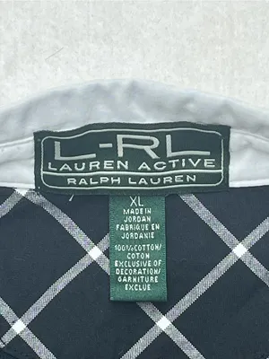 Lauren Active Ralph Lauren Womens Black White Rugby Polo Shirt w/Crest Logo XL thumbnail 8