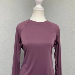 Al1ve Activewear Top Plum Ash Purple Mesh Panel Long Sleeve Pullover thumbnail 2