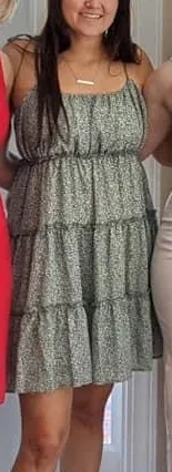Tiered Dress Green Size M thumbnail 2