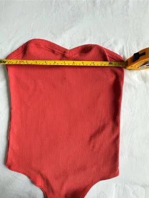 Abercrombie Soft A&F Ribbed Bodysuit Rust Copper M coral thumbnail 6