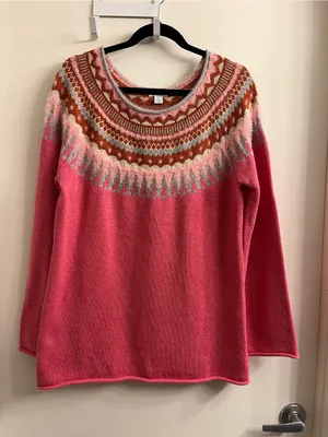 Sundance Pink Fair Isle Sweater Size Large thumbnail 10